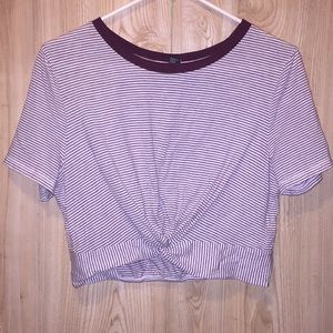 Knot crop top maroon